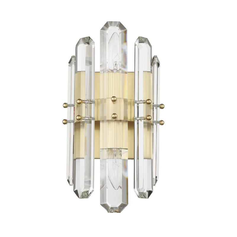 Crystorama BOL-8882 Bolton 2-lt 14" Wall Sconce - Aged Brass