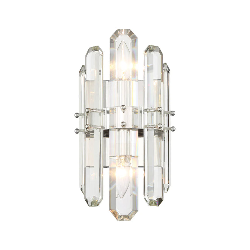 Crystorama BOL-8882 Bolton 2-lt 14" Wall Sconce - Polished Nickel