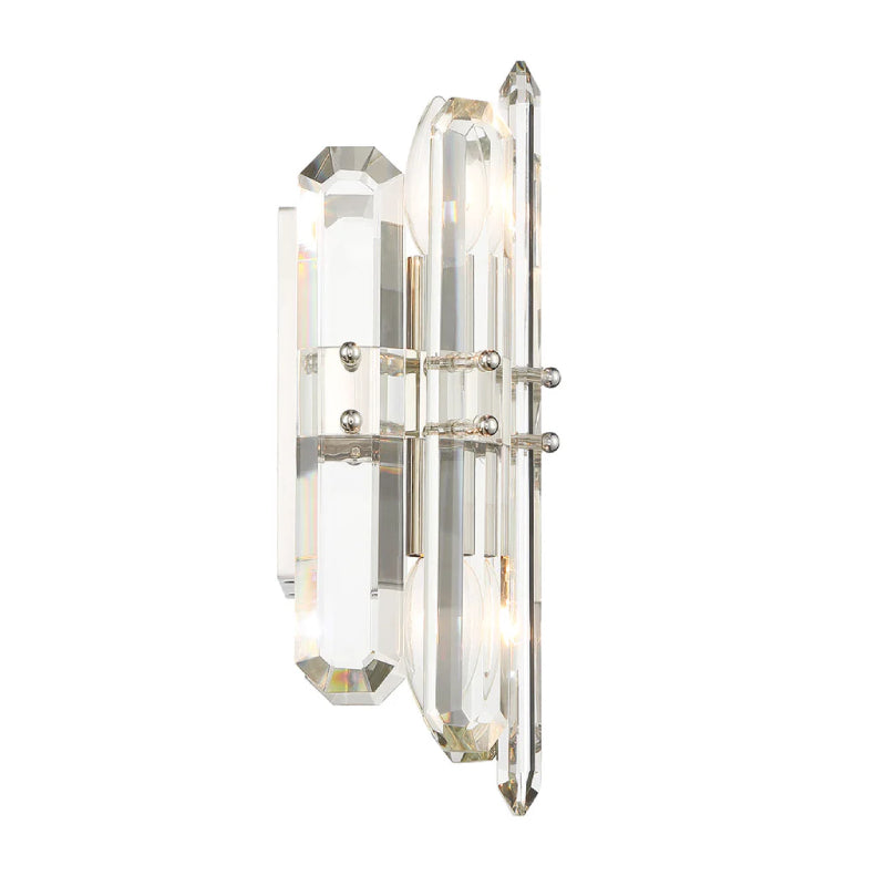Crystorama BOL-8882 Bolton 2-lt 14" Wall Sconce - Polished Nickel