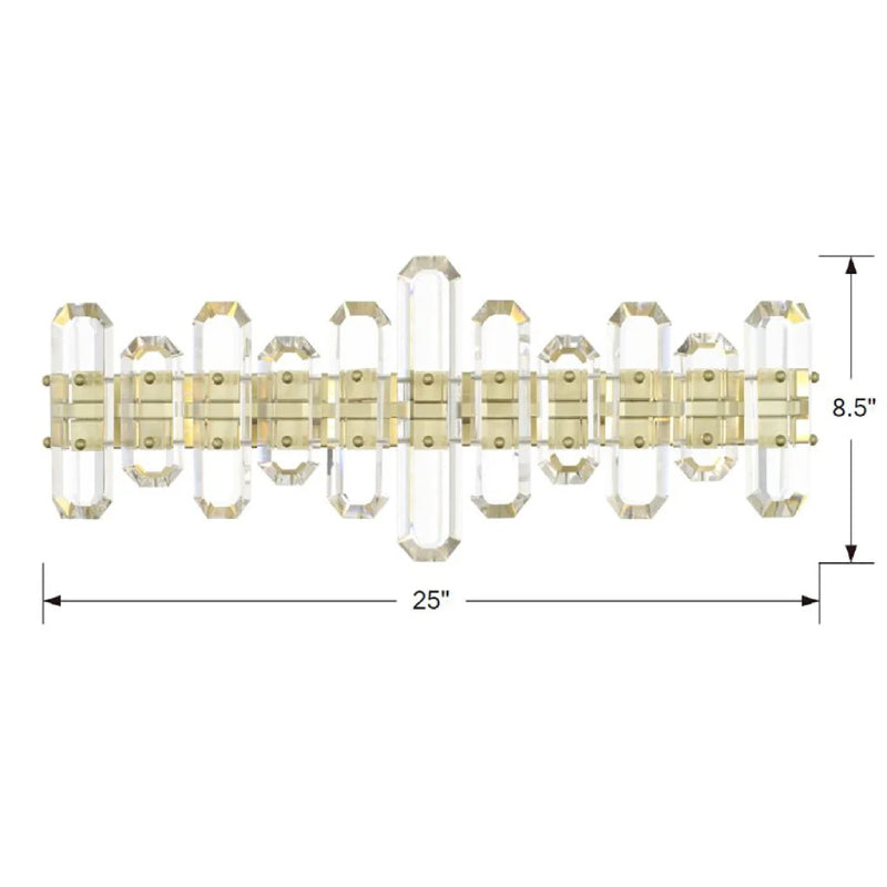 Crystorama BOL-8883 Bolton 3-lt 25" Bathroom Vanity Light