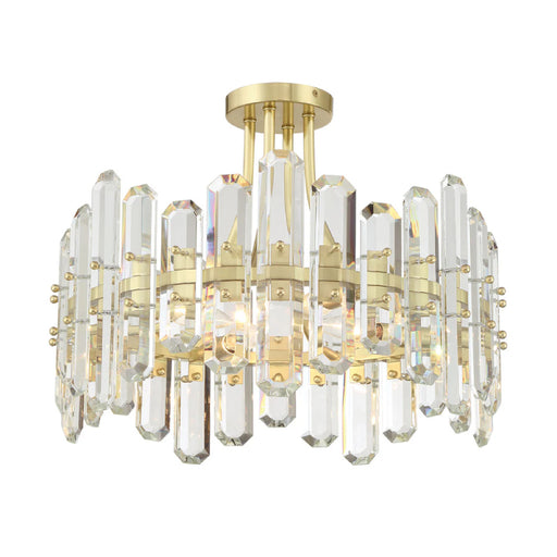 Crystorama BOL-8884 Bolton 4-lt 21" Semi Flush Mount - Aged Brass