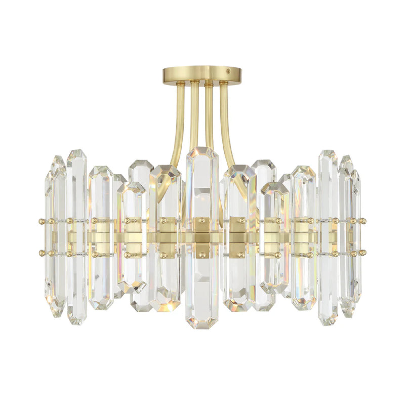 Crystorama BOL-8884 Bolton 4-lt 21" Semi Flush Mount - Aged Brass