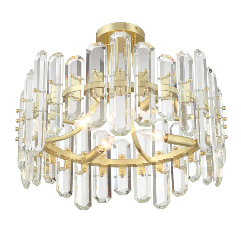 Crystorama BOL-8884 Bolton 4-lt 21" Semi Flush Mount - Aged Brass