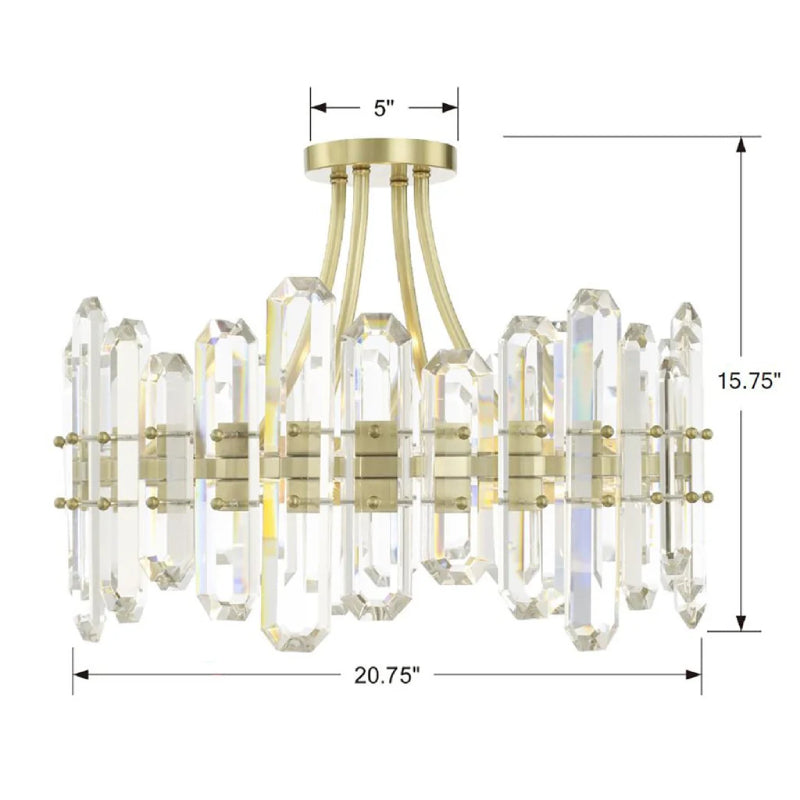 Crystorama BOL-8884 Bolton 4-lt 21" Semi Flush Mount