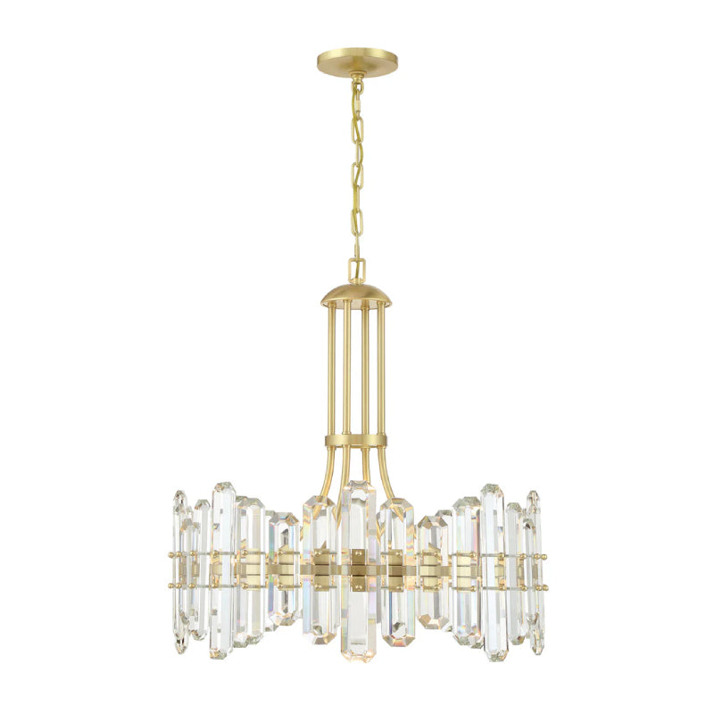 Crystorama BOL-8888 Bolton 8-lt 25" Chandelier - Aged Brass