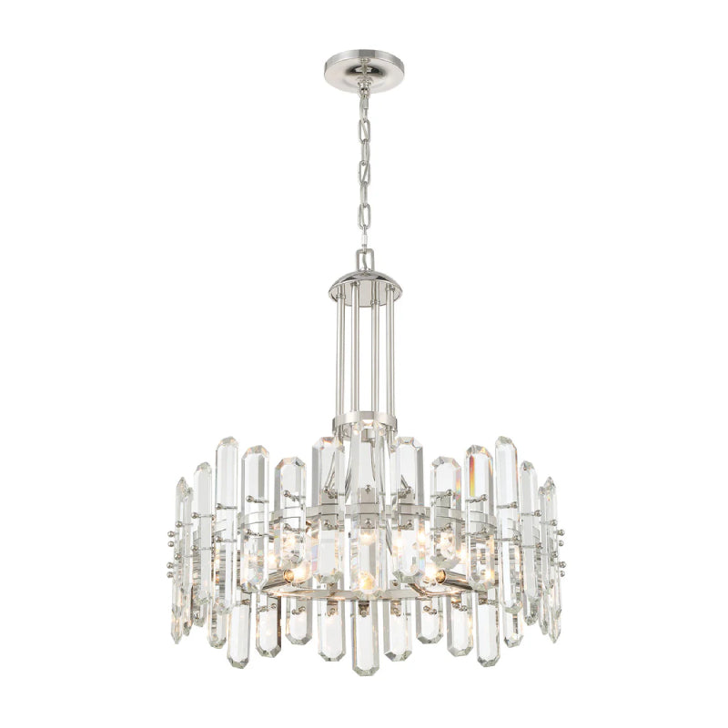 Crystorama BOL-8888 Bolton 8-lt 25" Chandelier - Polished Nickel