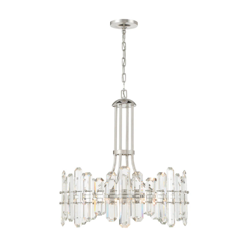 Crystorama BOL-8888 Bolton 8-lt 25" Chandelier - Polished Nickel