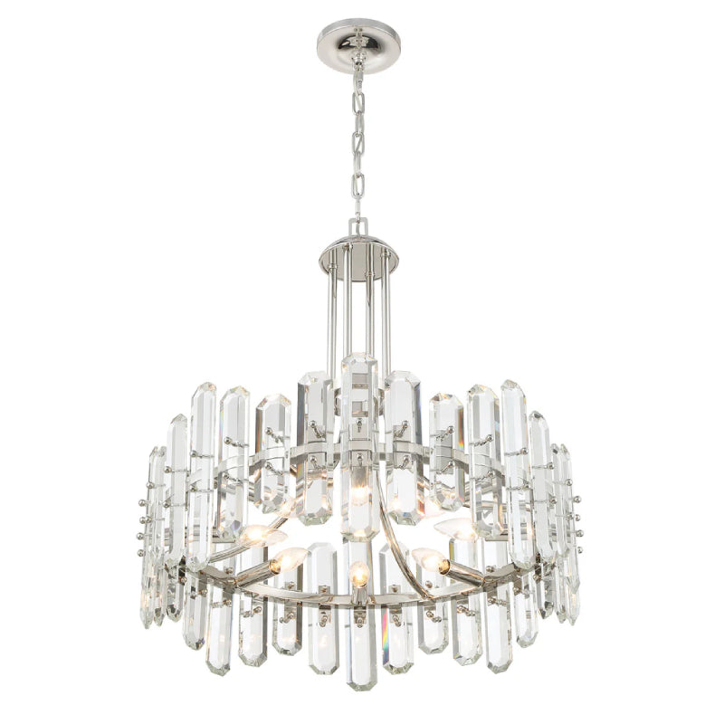 Crystorama BOL-8888 Bolton 8-lt 25" Chandelier - Polished Nickel