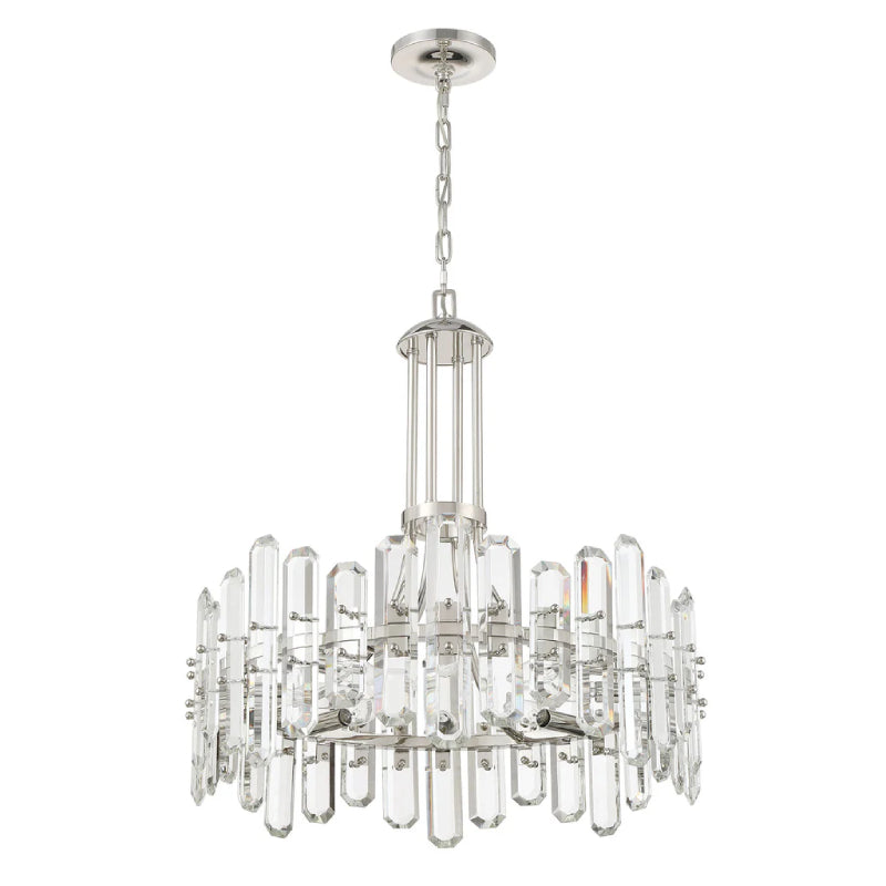 Crystorama BOL-8888 Bolton 8-lt 25" Chandelier - Polished Nickel