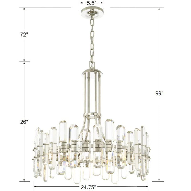 Crystorama BOL-8888 Bolton 8-lt 25" Chandelier