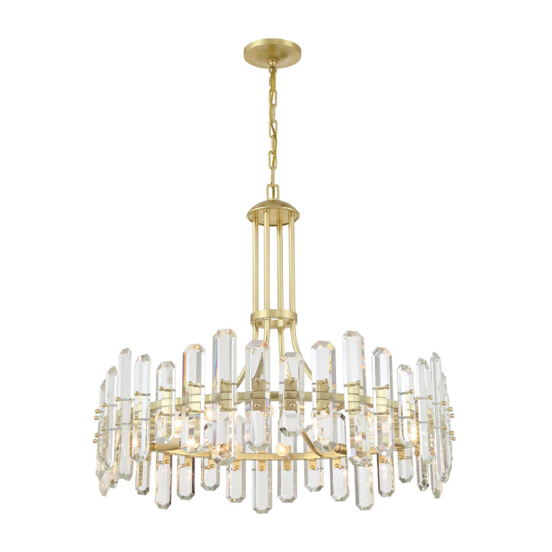 Crystorama BOL-8889 Bolton 12-lt 31" Chandelier - Aged Brass