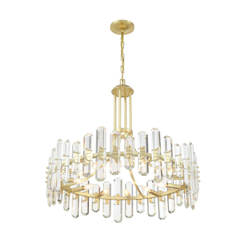 Crystorama BOL-8889 Bolton 12-lt 31" Chandelier - Aged Brass