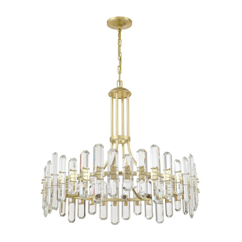 Crystorama BOL-8889 Bolton 12-lt 31" Chandelier - Aged Brass