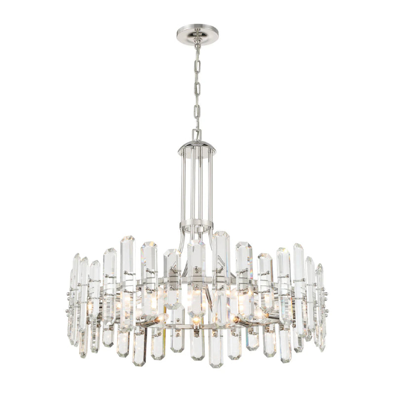 Crystorama BOL-8889 Bolton 12-lt 31" Chandelier - Polished Nickel