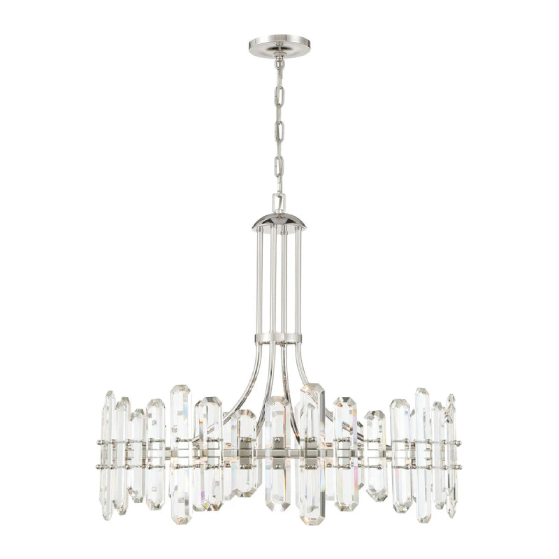 Crystorama BOL-8889 Bolton 12-lt 31" Chandelier - Polished Nickel