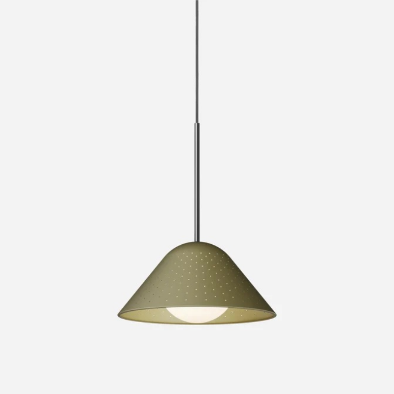 Pablo Designs Bola Bell 12 LED Pendant - Moss/Chrome