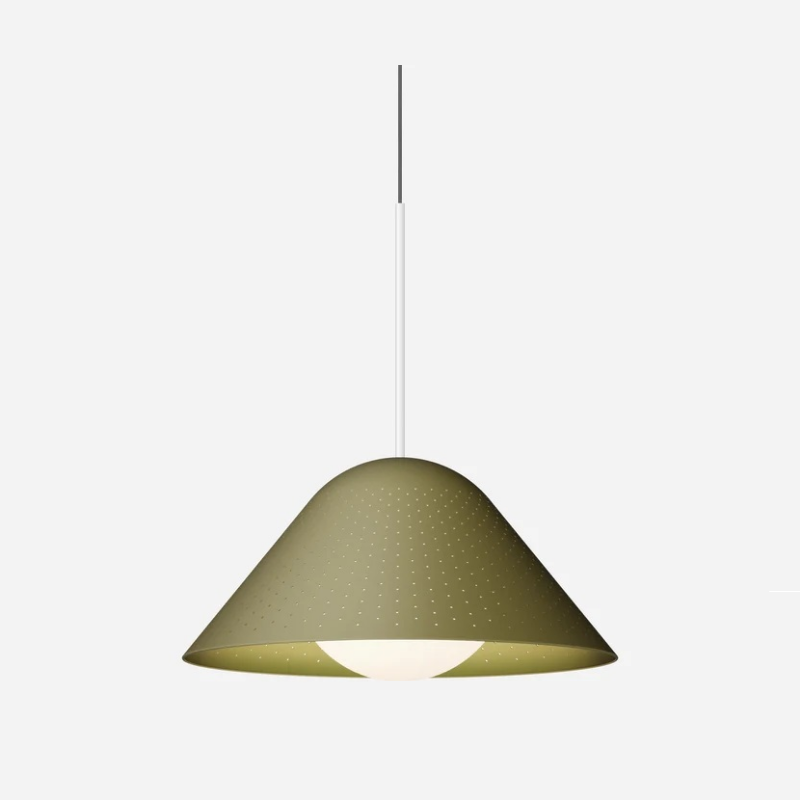 Pablo Designs Bola Bell 20 LED Pendant - Moss/White