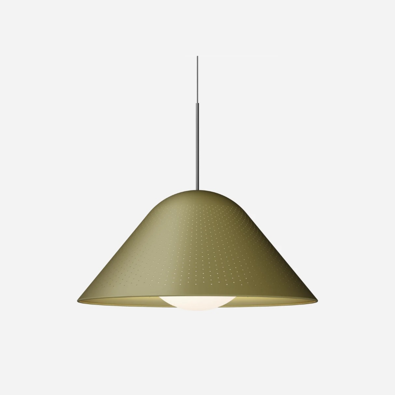 Pablo Designs Bola Bell 30 LED Pendant - Moss/Chrome