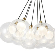 Kuzco CH3117 Bolla 7-lt 17" LED Chandelier - Brushed Gold/Clear Glass