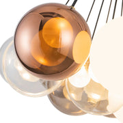 Kuzco CH3128 Bolla 19-lt 28" LED Chandelier - Brushed Gold/Mix Glass
