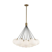 Kuzco CH3128 Bolla 19-lt 28" LED Chandelier - Brushed Gold/Opal Glass