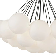 Kuzco CH3128 Bolla 19-lt 28" LED Chandelier - Brushed Gold/Opal Glass