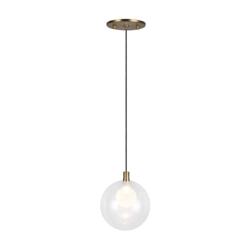 Kuzco PD3106 Bolla 1-lt 6" LED Pendant - Brushed Gold/Clear Glass