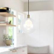 Kuzco PD3106 Bolla 1-lt 6" LED Pendant - Brushed Gold/Clear Glass