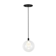 Kuzco PD3106 Bolla 1-lt 6" LED Pendant - Black/Clear Glass