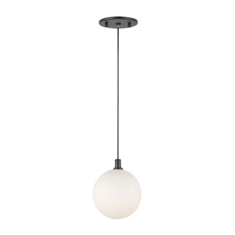 Kuzco PD3106 Bolla 1-lt 6" LED Pendant - Black/Opal Glass
