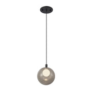 Kuzco PD3106 Bolla 1-lt 6" LED Pendant - Black/Smoke Glass