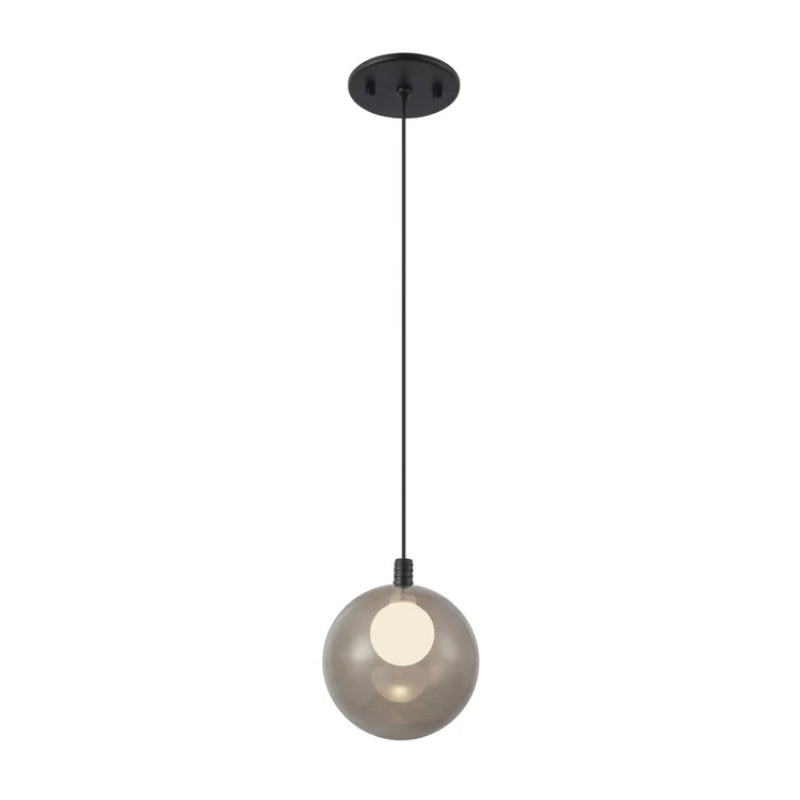Kuzco PD3106 Bolla 1-lt 6" LED Pendant - Black/Smoke Glass