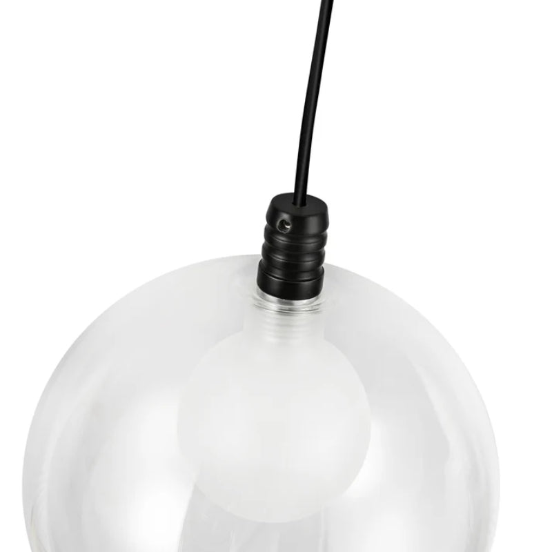 Kuzco PD3106 Bolla 1-lt 6" LED Pendant - Black/Clear Glass
