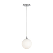 Kuzco PD3106 Bolla 1-lt 6" LED Pendant - Chrome/Opal Glass