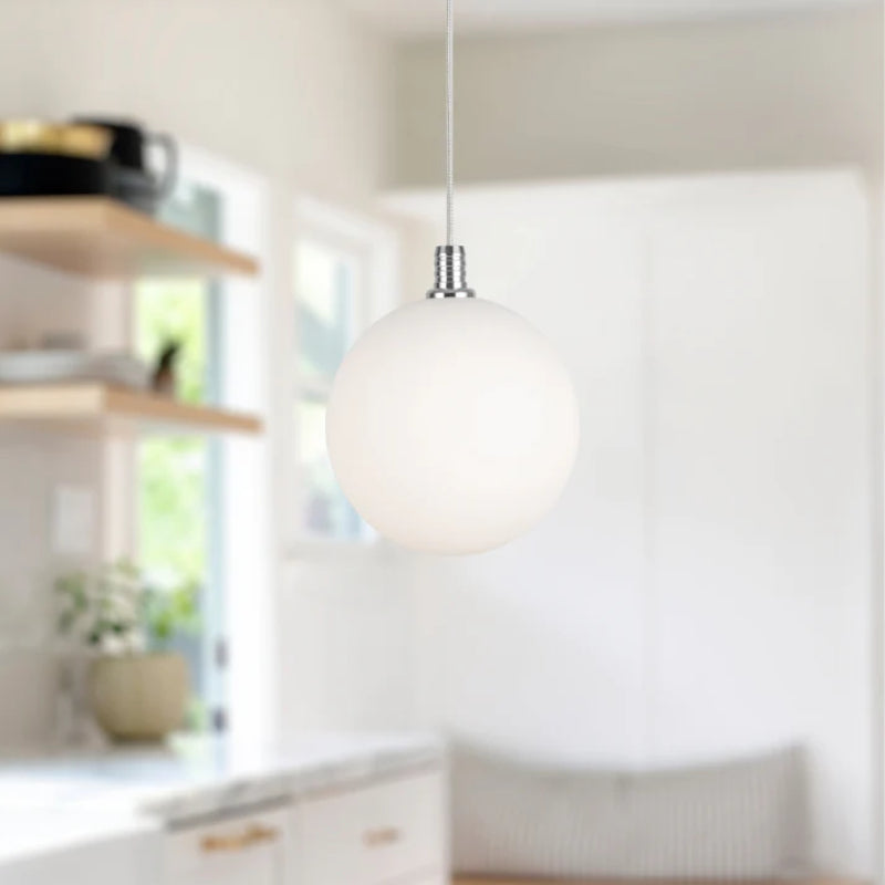 Kuzco PD3106 Bolla 1-lt 6" LED Pendant - Chrome/Opal Glass