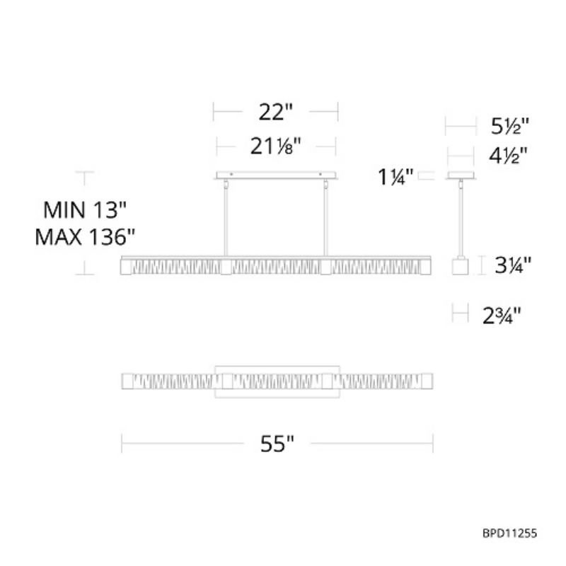 Schonbek Beyond BPD11255 Guild 1-lt 56" LED Pendant, CCT Selectable
