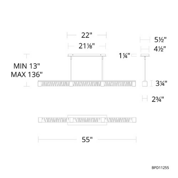 Schonbek Beyond BPD11255 Guild 1-lt 56" LED Pendant, CCT Selectable