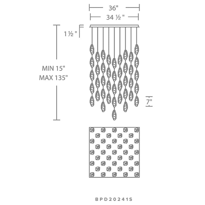 Schonbek Beyond BPD20241S Martini 41-lt 36" LED Chandelier Square Canopy