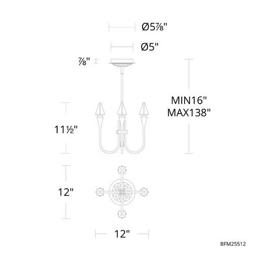 Schonbek Beyond BPD25512 Plumeria 4-lt 12" LED Pendant, CCT Selectable