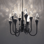 Schonbek Beyond BPD25534 Plumeria 8-lt 34" LED Pendant, CCT Selectable - Black