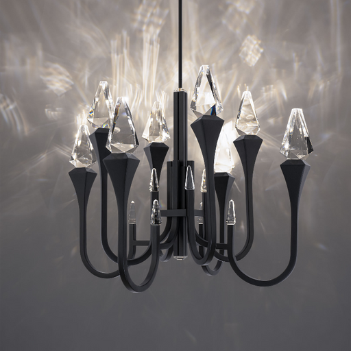 Schonbek Beyond BPD25534 Plumeria 8-lt 34" LED Pendant, CCT Selectable - Black