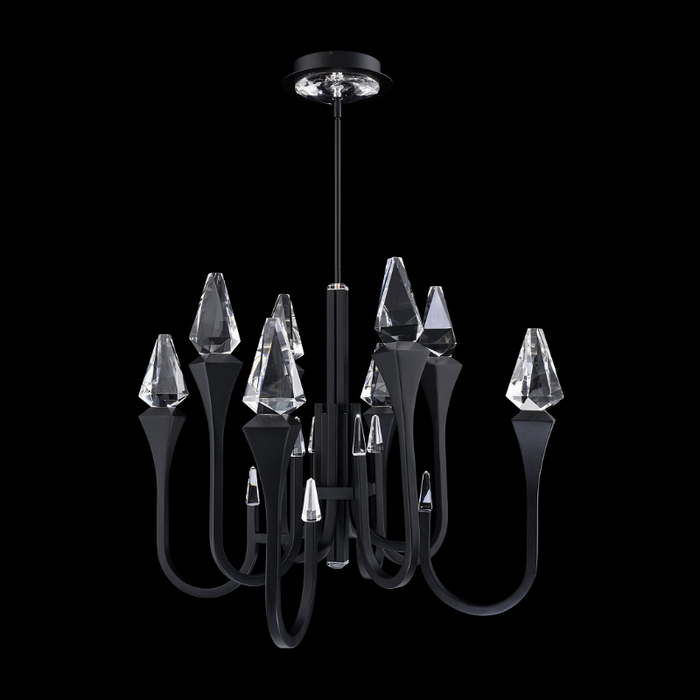 Schonbek Beyond BPD25534 Plumeria 8-lt 34" LED Pendant, CCT Selectable - Black