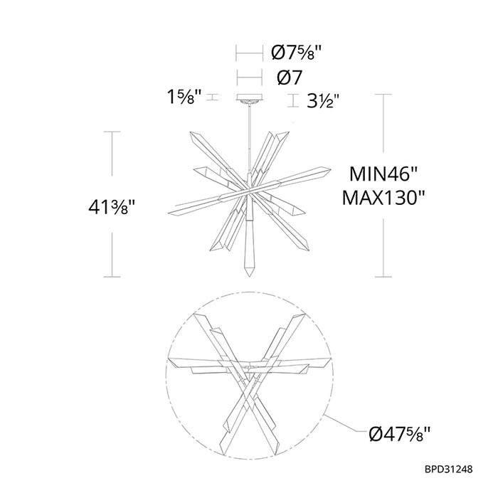 Schonbek Beyond BPD31248 Solitude 48" LED Pendant