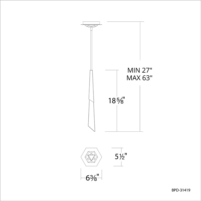 Schonbek Beyond BPD31419 Solitude 1-lt 6" LED Chandelier Round Canopy