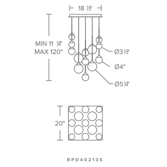 Schonbek Beyond BPD40213S Quest 13-lt 20" LED Chandelier Square Canopy