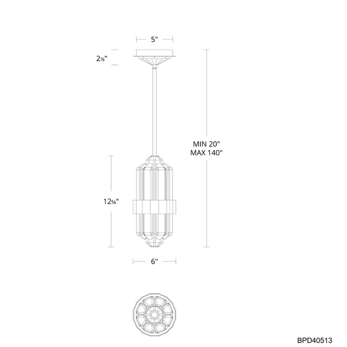 Schonbek Beyond BPD40513 Silo 1-lt 6" LED Pendant, CCT Selectable