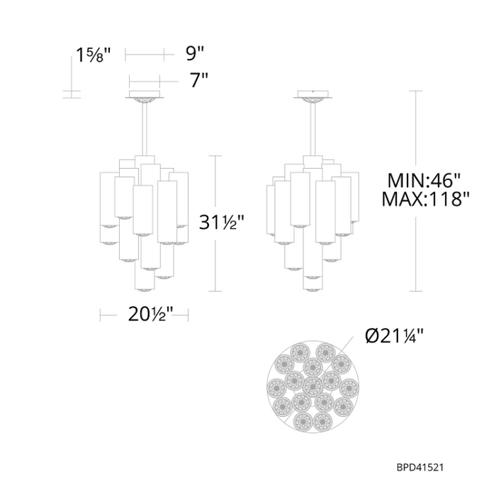 Schonbek Beyond BPD41521 Tamara 16-lt 21" LED Pendant, CCT Selectable