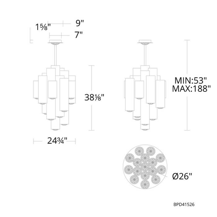 Schonbek Beyond BPD41526 Tamara 16-lt 26" LED Pendant, CCT Selectable