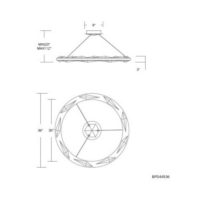 Schonbek Beyond BPD44536 Bauble 1-lt 36" LED Pendant, CCT Selectable