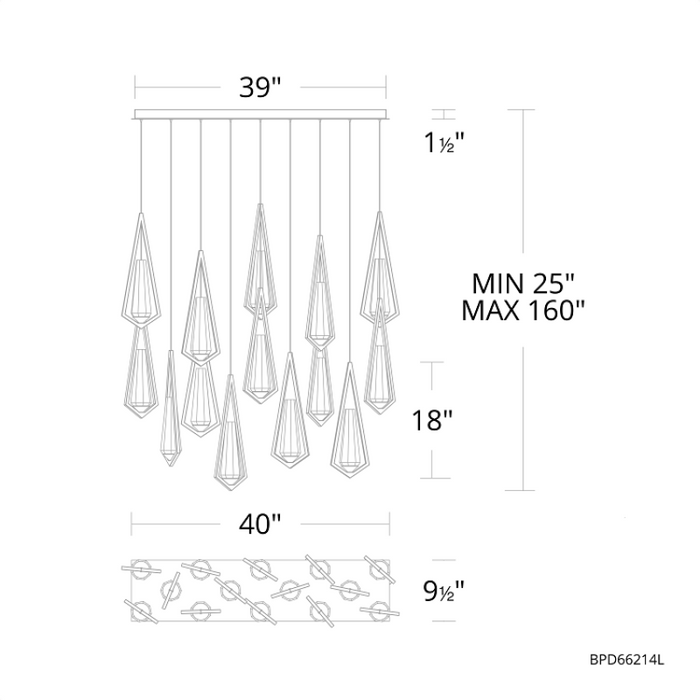 Schonbek Beyond BPD66214L Devotion 14-lt 40" LED Pendant, CCT Selectable